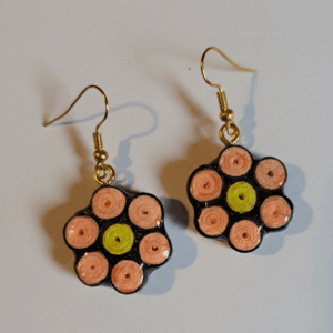 Pendientes de papel en resina