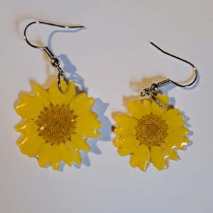 Pendientes de planta natural en resina