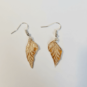 Pendientes de planta natural en resina