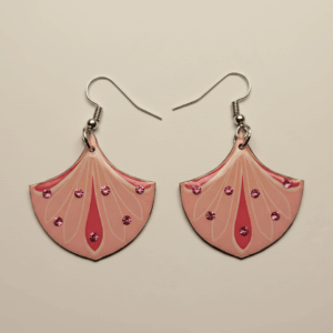 Pendientes de papel con brillantes