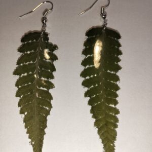 Pendientes de planta natural en resina