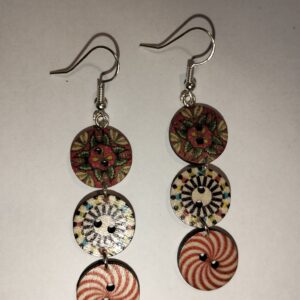 Pendientes de botones de madera