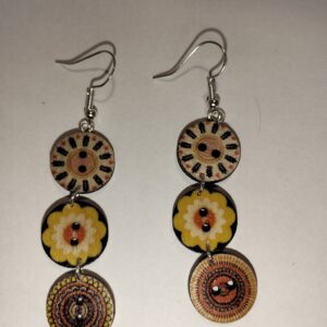 Pendientes de botones de madera