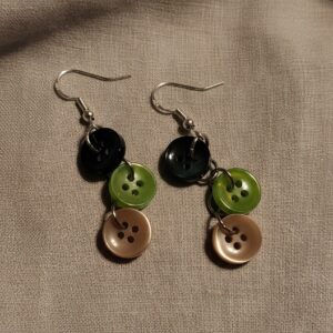 Pendientes de botón de resina