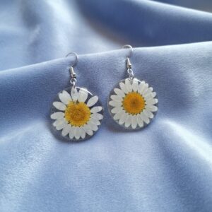 Pendientes de flor natural en resina