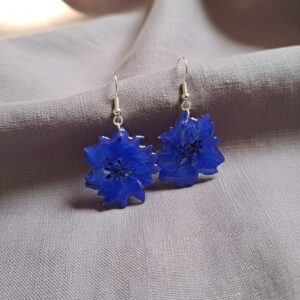 Pendientes de flor natural en resina