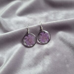 Pendientes de flor natural en resina