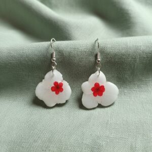 Pendientes de flor natural en resina